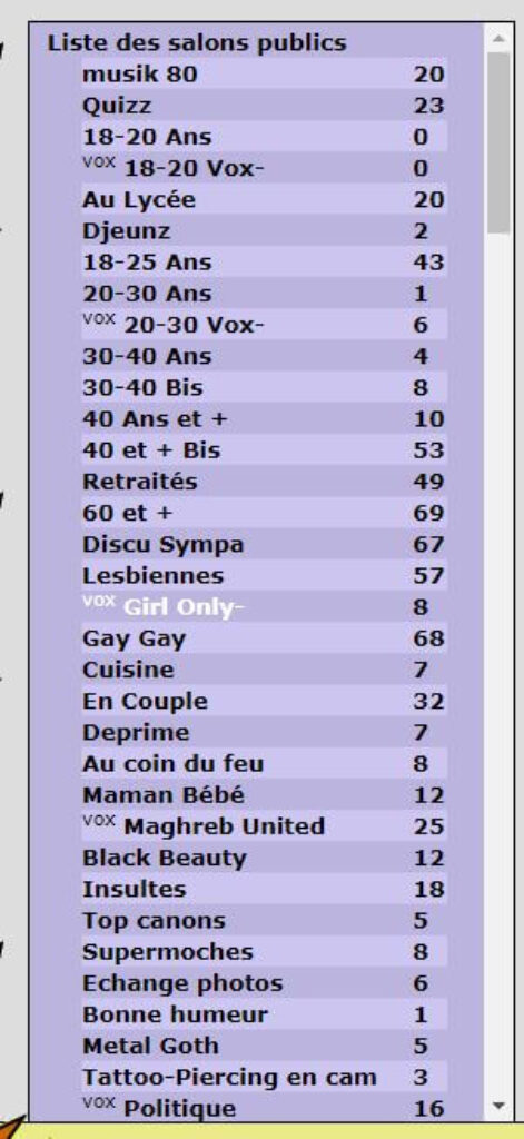 coco liste des salons publics